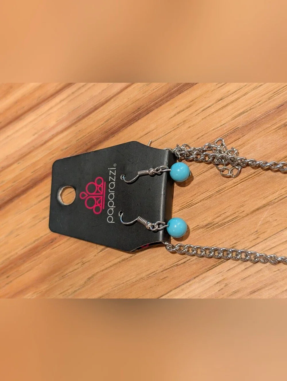paparazzi Silver-Tone Layered Necklace and Bracelet Set with Turquoise Beads